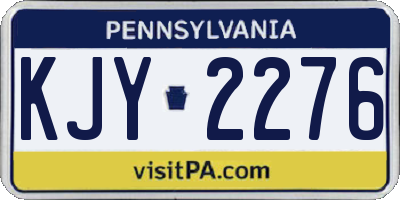 PA license plate KJY2276
