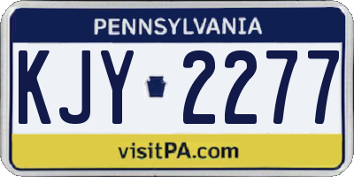 PA license plate KJY2277