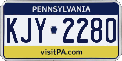 PA license plate KJY2280