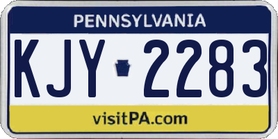 PA license plate KJY2283