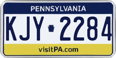 PA license plate KJY2284
