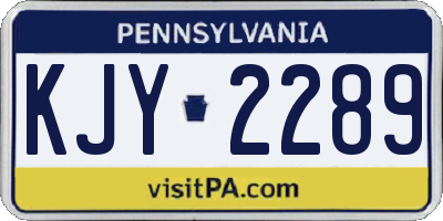 PA license plate KJY2289