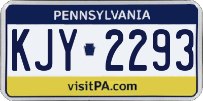 PA license plate KJY2293