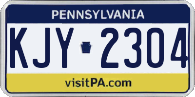 PA license plate KJY2304