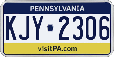 PA license plate KJY2306
