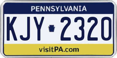 PA license plate KJY2320