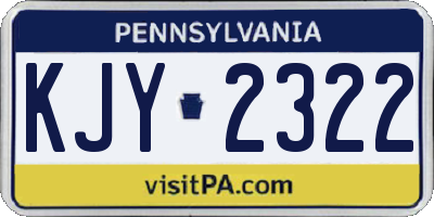 PA license plate KJY2322