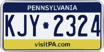 PA license plate KJY2324