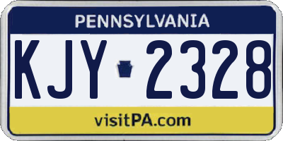PA license plate KJY2328