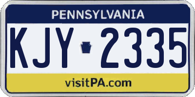 PA license plate KJY2335