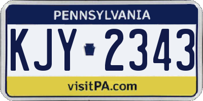 PA license plate KJY2343