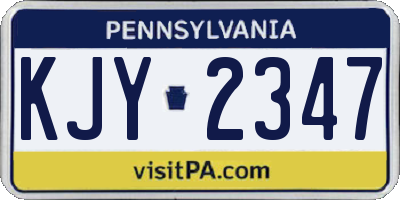 PA license plate KJY2347