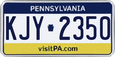 PA license plate KJY2350