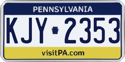 PA license plate KJY2353