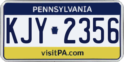PA license plate KJY2356