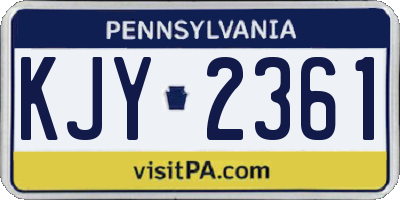 PA license plate KJY2361