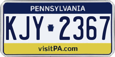 PA license plate KJY2367