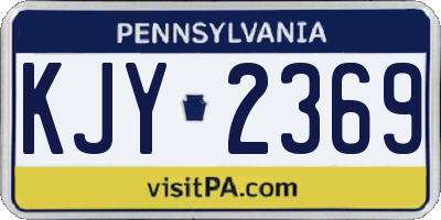 PA license plate KJY2369