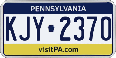 PA license plate KJY2370