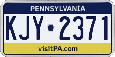 PA license plate KJY2371