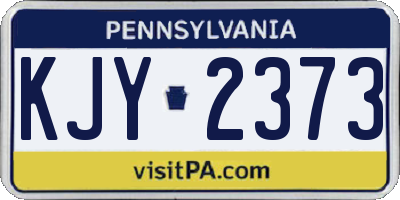 PA license plate KJY2373