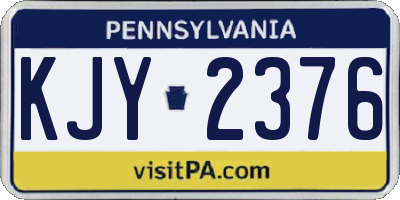 PA license plate KJY2376