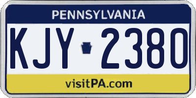 PA license plate KJY2380
