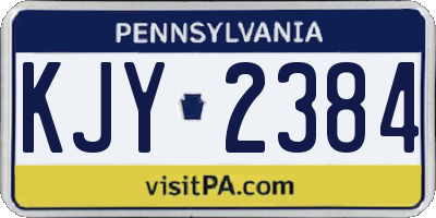PA license plate KJY2384