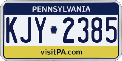 PA license plate KJY2385