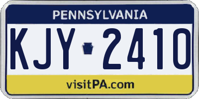 PA license plate KJY2410