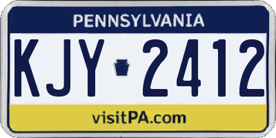 PA license plate KJY2412