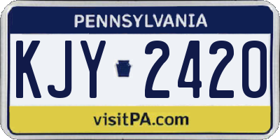 PA license plate KJY2420