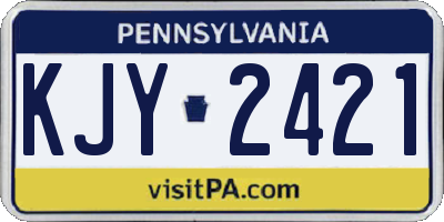 PA license plate KJY2421