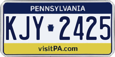 PA license plate KJY2425