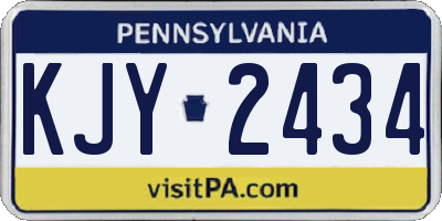 PA license plate KJY2434