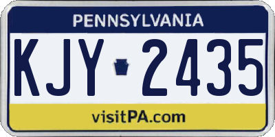 PA license plate KJY2435