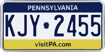 PA license plate KJY2455