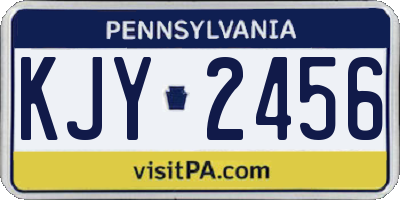 PA license plate KJY2456