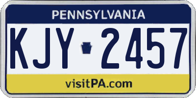 PA license plate KJY2457