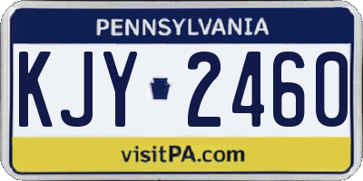 PA license plate KJY2460