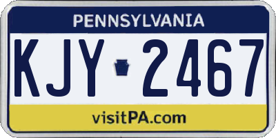 PA license plate KJY2467