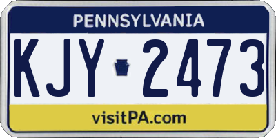 PA license plate KJY2473