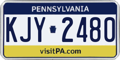 PA license plate KJY2480