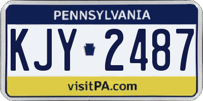 PA license plate KJY2487