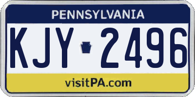 PA license plate KJY2496