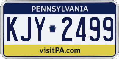 PA license plate KJY2499