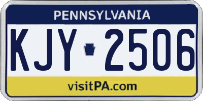 PA license plate KJY2506