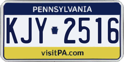 PA license plate KJY2516