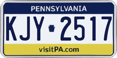 PA license plate KJY2517