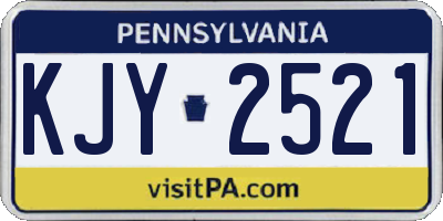 PA license plate KJY2521